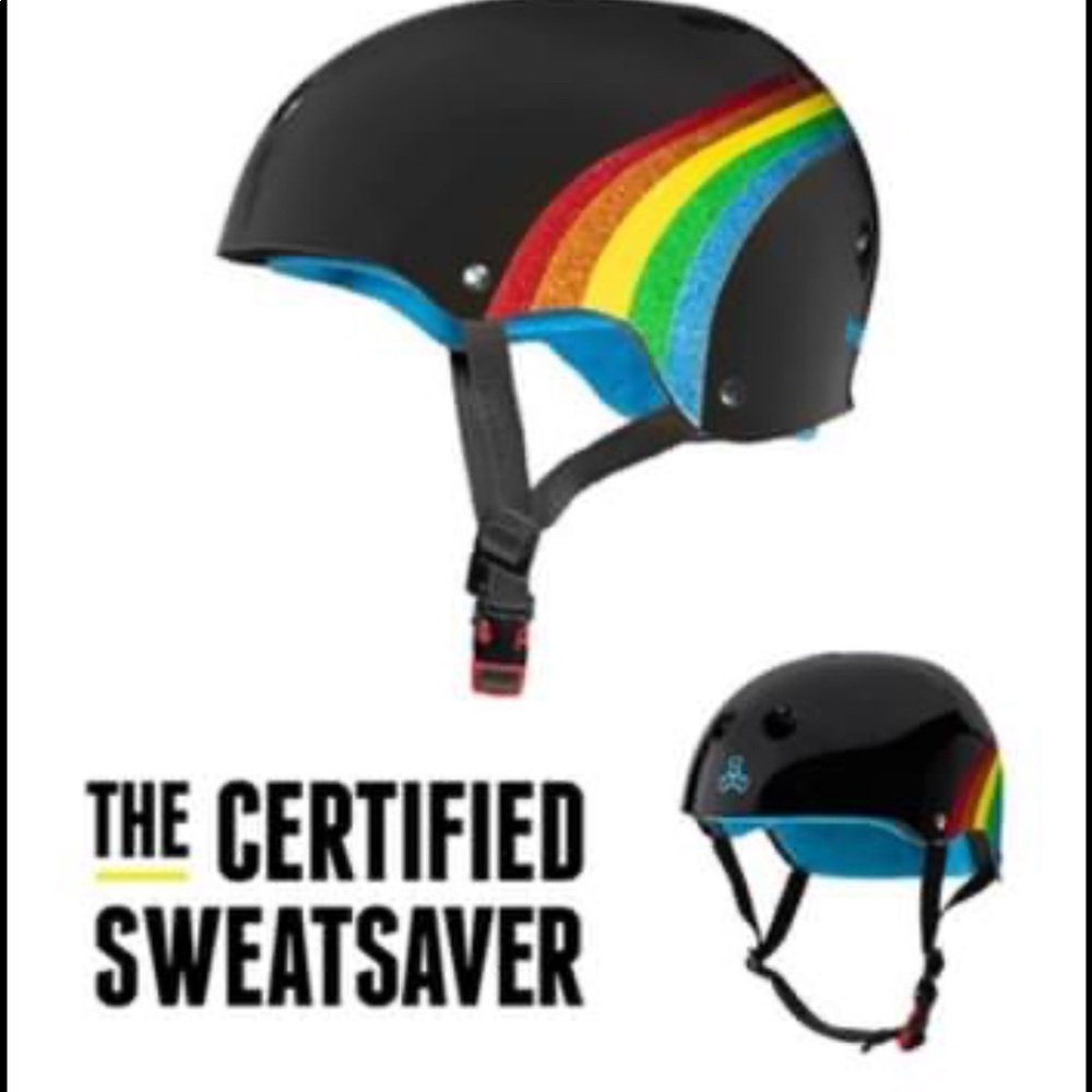 Triple Eight Sweatsaver rainbow helmet black